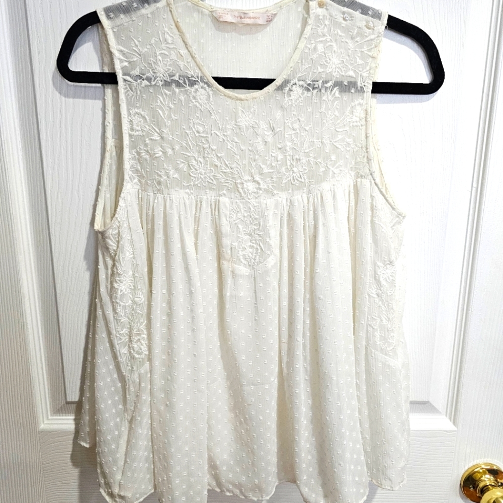 Zara Cream Tank Top Blouse